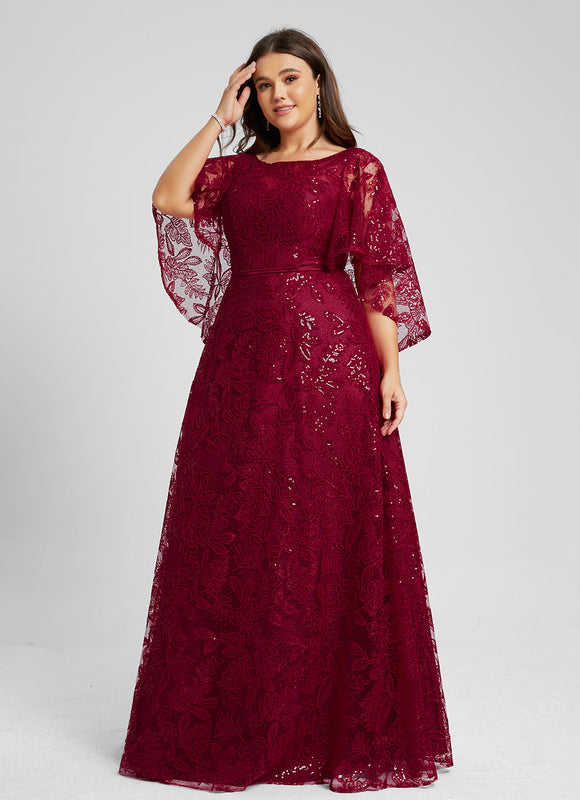 Robe Dentelle Éclat Bordeaux - gallery 4