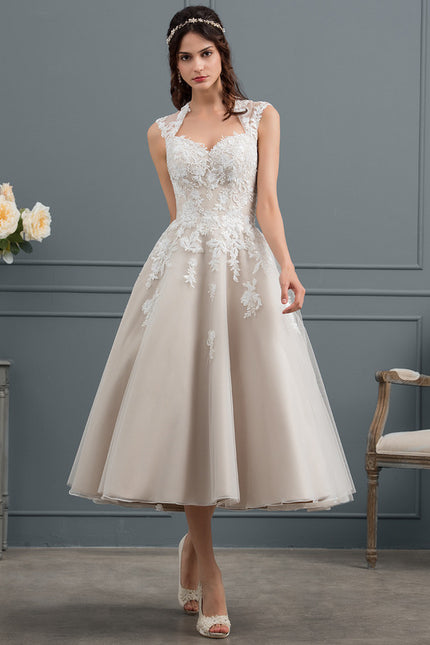 Robe Dentelle Élégante Crème - gallery 6
