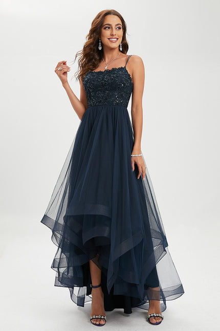 Robe Dentelle Asymétrique Scintillante - gallery 4