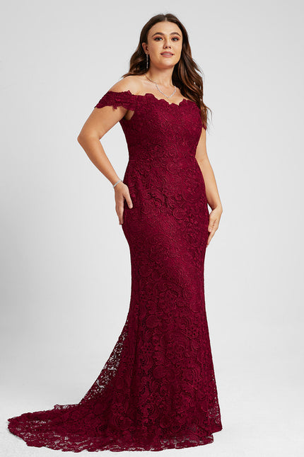 Robe Dentelle Bordeaux Dentelle - gallery 6