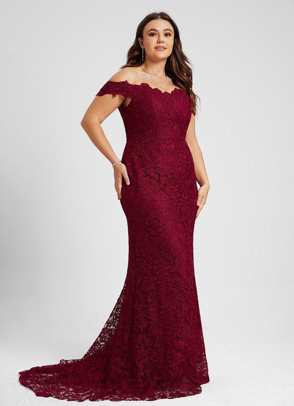 Robe Dentelle Bordeaux Dentelle - gallery 6