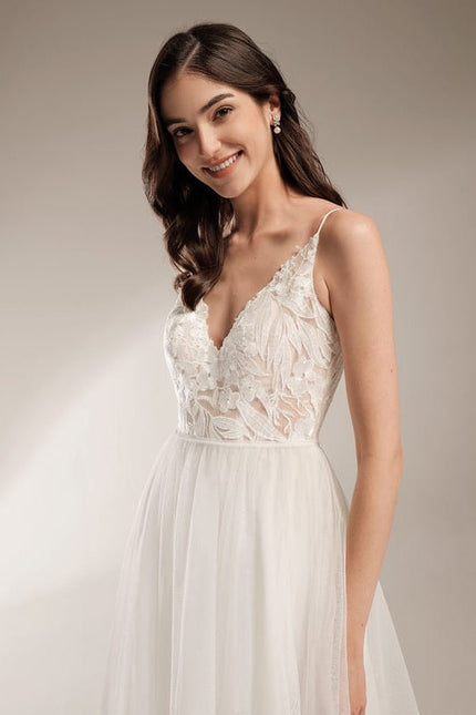 Robe Trapeze Blanche Dentelle - gallery 8