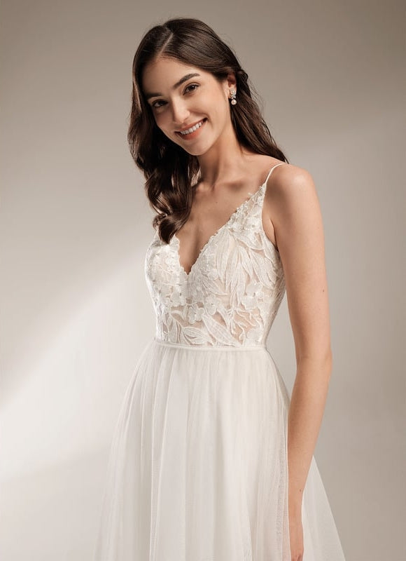 Robe Trapeze Blanche Dentelle - gallery 8