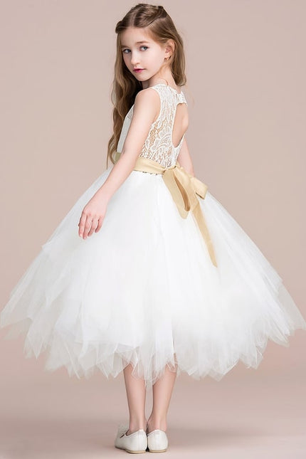 Robe Dentelle Enfant Blanche Florale