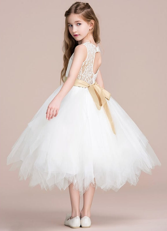 Robe Dentelle Enfant Blanche Florale