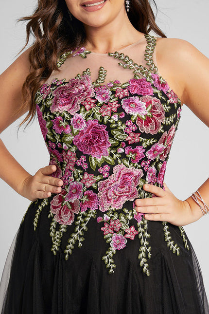 Robe Dentelle Tulle Noir Floral - gallery 5