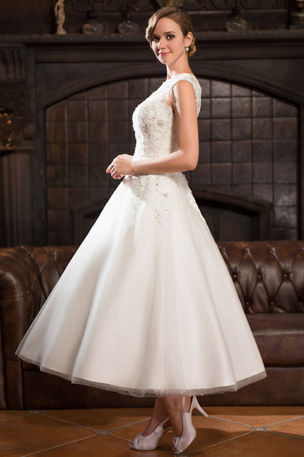 Robe Dentelle Princesse Tulle Étoilé - gallery 4