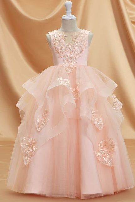Robe Dentelle Tulle Saumon
