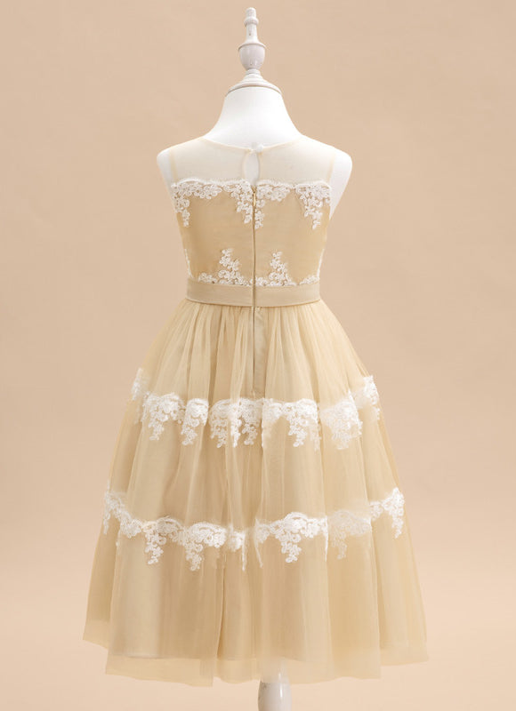 Robe Dentelle Dorée Délicate - gallery 6