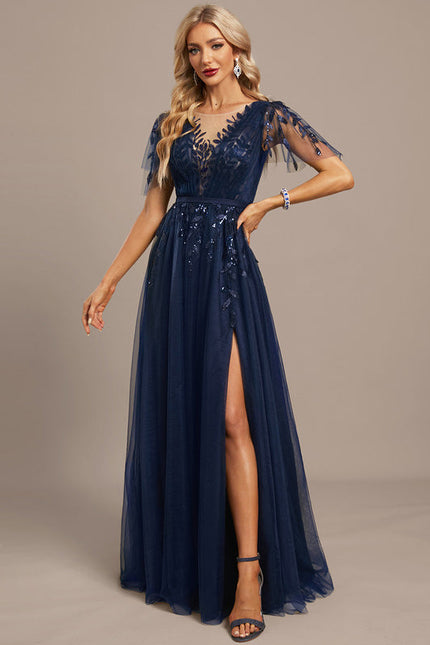 Robe Longue Dentelle Bordeaux - gallery 2