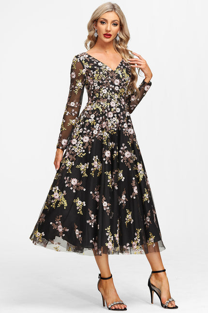 Robe Dentelle Florale Sophistiquée - gallery 4
