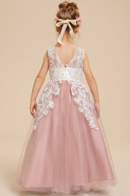 Robe Dentelle Tulle Marine Fleurie - gallery 5