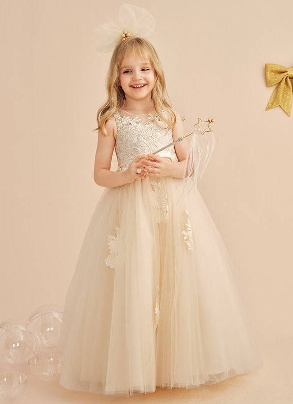 Robe Dentelle Enchantée Beigée