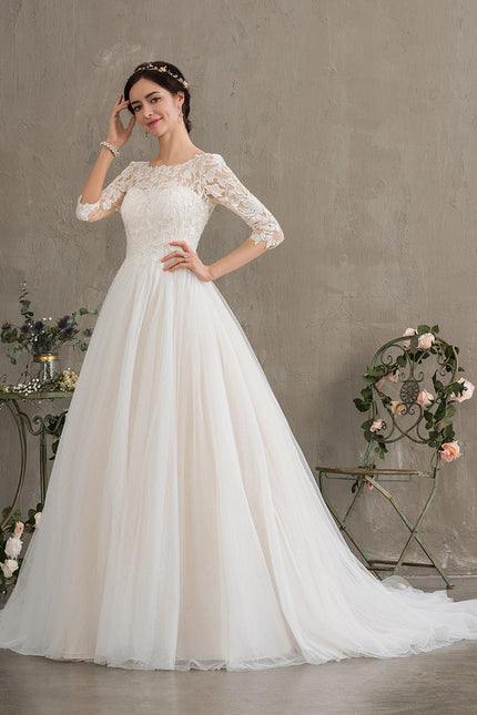 Robe Dentelle A-Line Élégante - gallery 3
