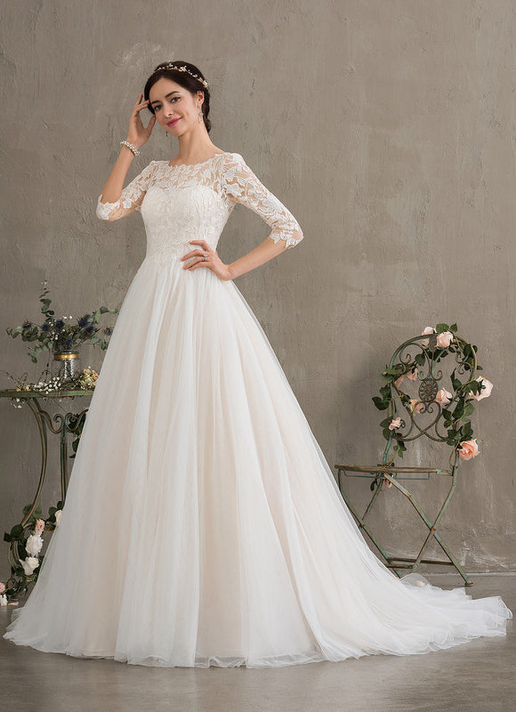 Robe Dentelle A-Line Élégante - gallery 3