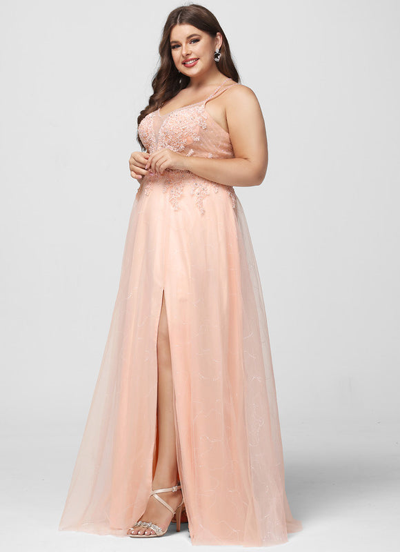 Robe Dentelle Élégante Rose - gallery 7