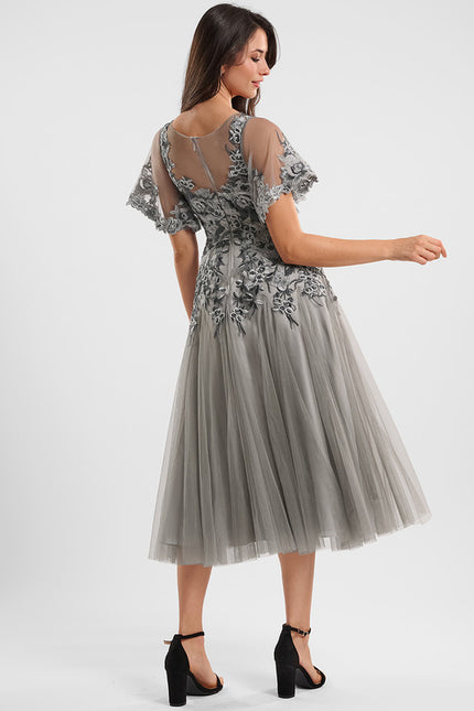 Robe Dentelle Midi Évasée - gallery 4
