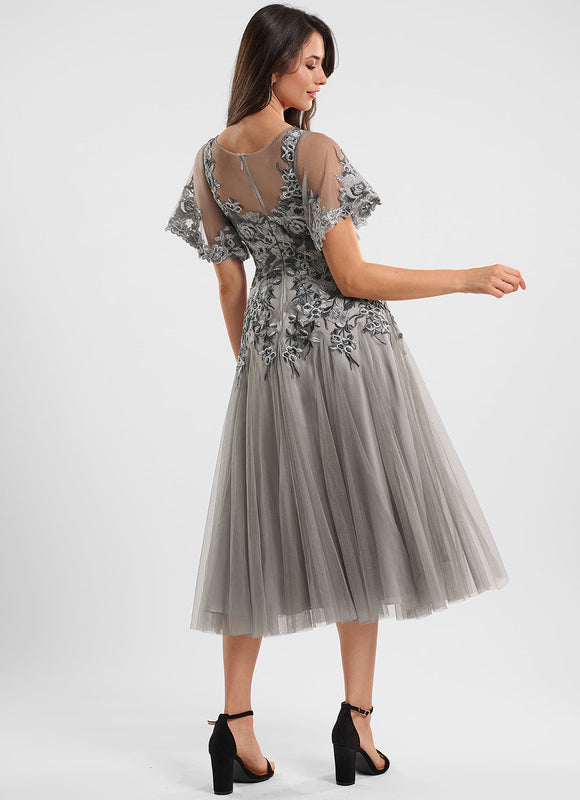 Robe Dentelle Midi Évasée - gallery 4