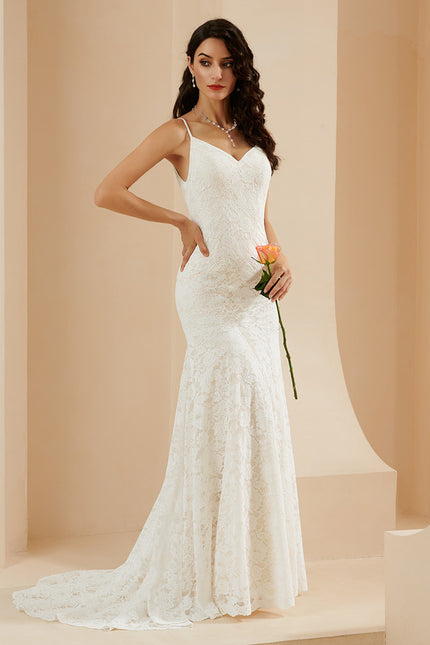 Robe Dentelle Sirène Ivoire