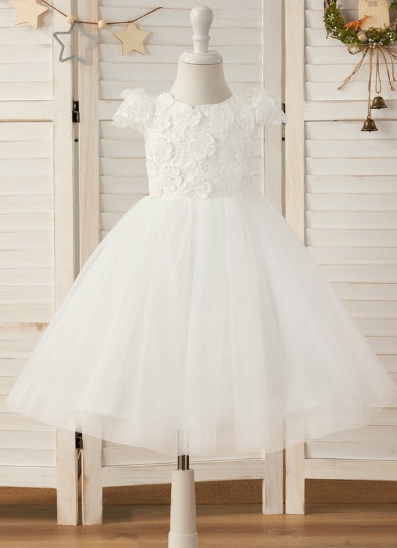 Robe Dentelle Tulle Fleuri - gallery 4