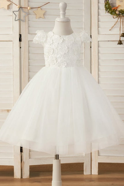 Robe Dentelle Tulle Fleuri - gallery 4