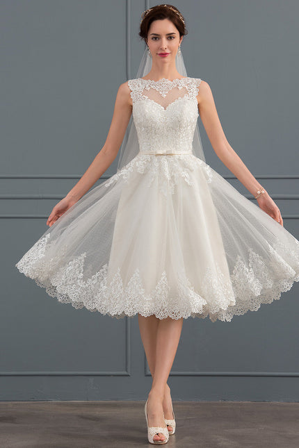 Robe Dentelle Satinée Éclairée - gallery 6