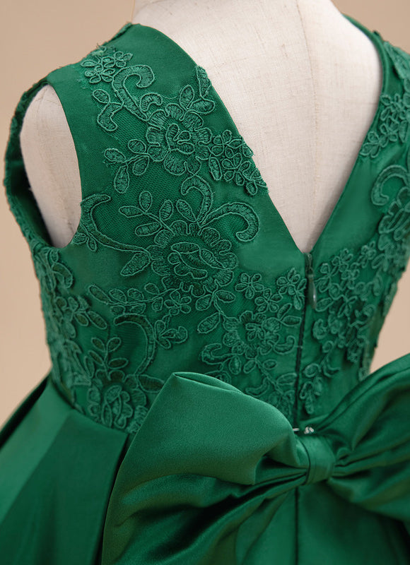 Robe Longue Verte Dentelle - gallery 7