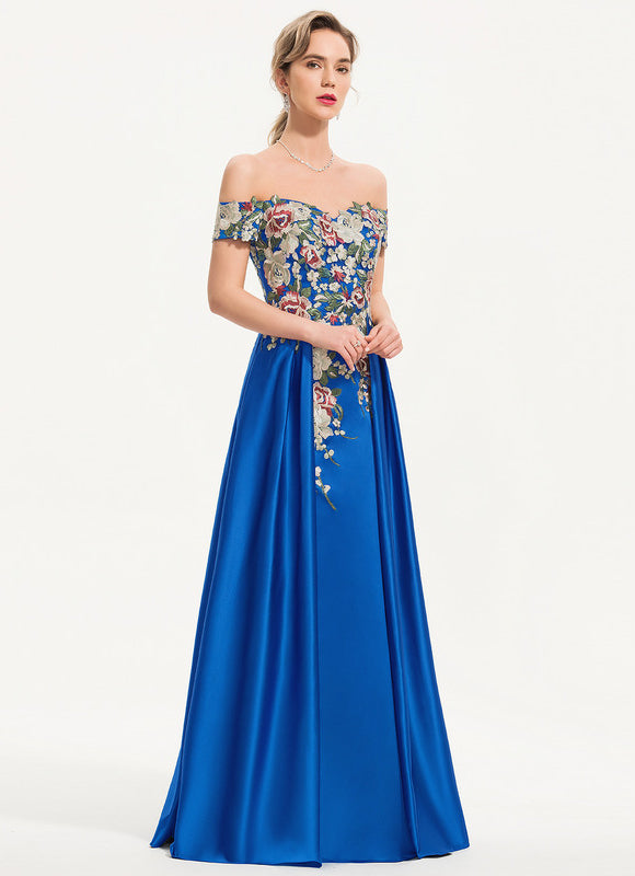 Robe Dentelle Bleue Fleurie - gallery 1