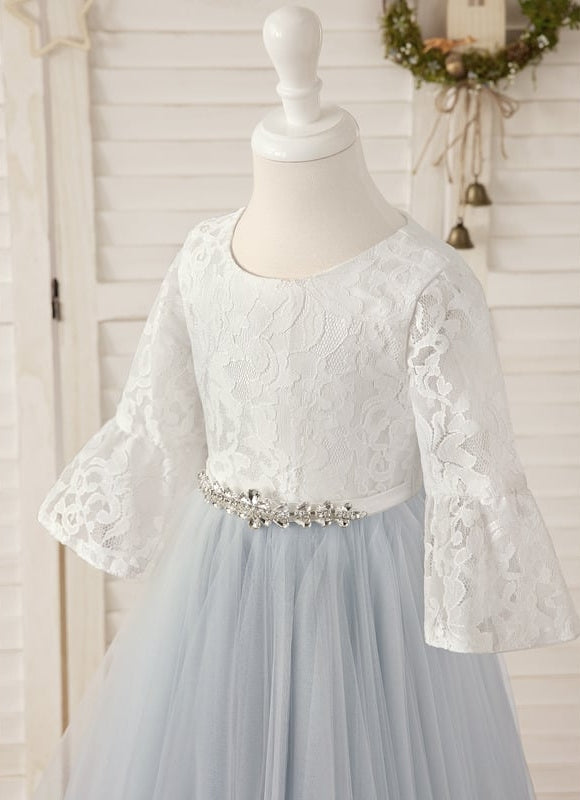 Robe Blanche Manche Longue Dentelle - gallery 4