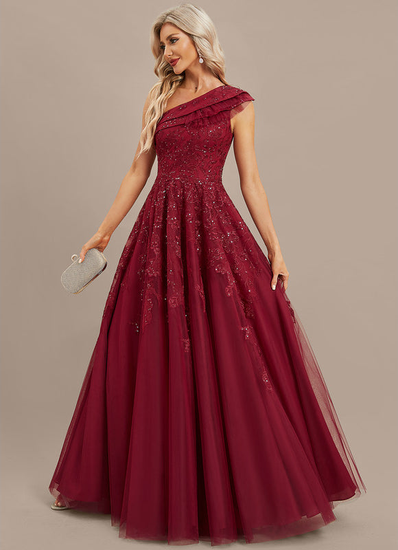 Robe Dentelle Bordeaux Scintillante - gallery 3