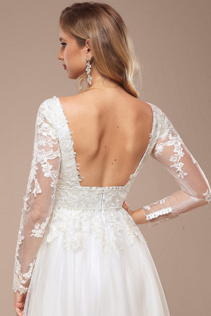 Robe Dentelle Éthérée Perlée - gallery 3