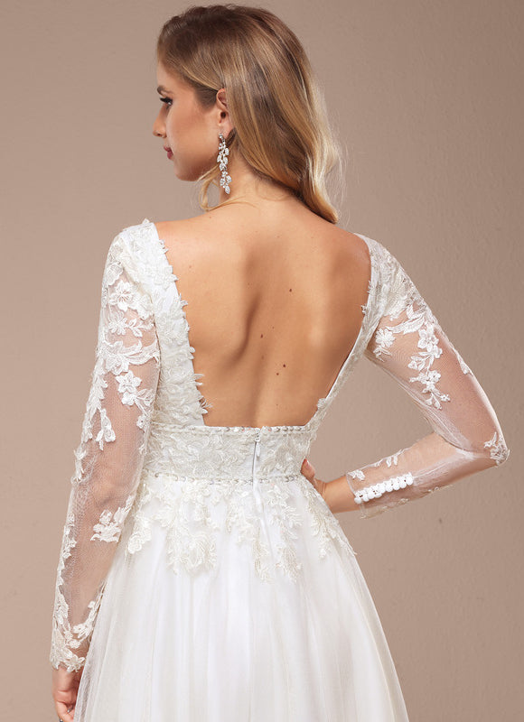 Robe Dentelle Éthérée Perlée - gallery 3