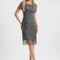 Robe Dentelle Scintillante Grise
