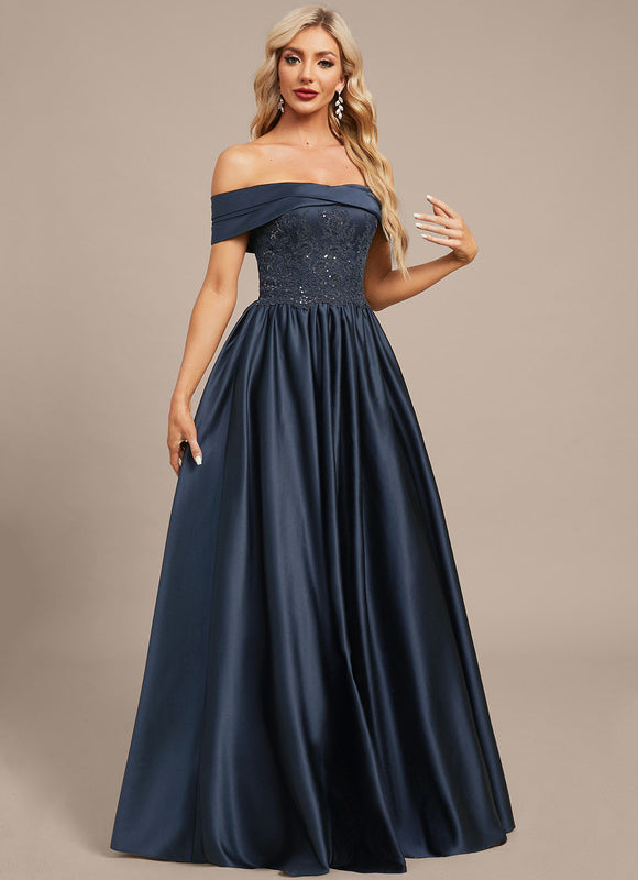 Robe Dentelle Satinée Évasée - gallery 6