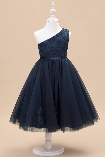 Robe Dentelle Asymétrique Tulle Fleuri