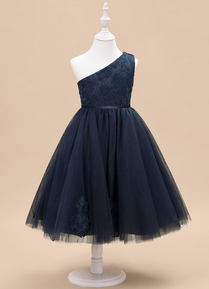 Robe Dentelle Asymétrique Tulle Fleuri