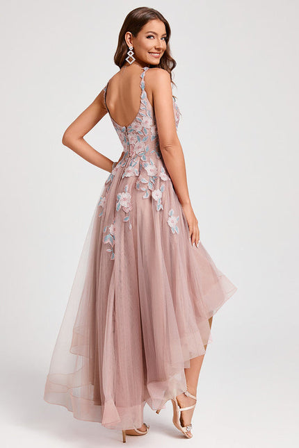 Robe Rose Poudre Dentelle - gallery 1