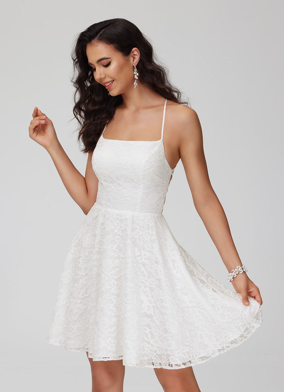 Robe Dentelle Courte En Dentelle - gallery 2