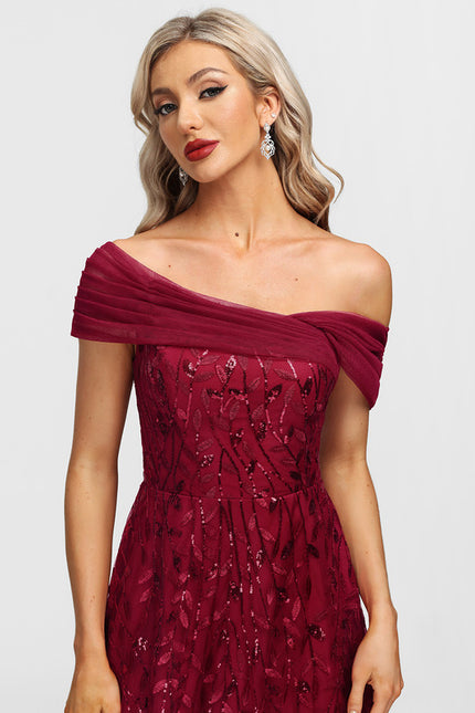 Robe Dentelle Bordeaux Florale - gallery 4