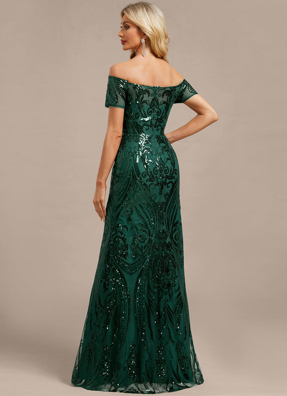 Robe Dentelle Émeraude Scintillante - gallery 6