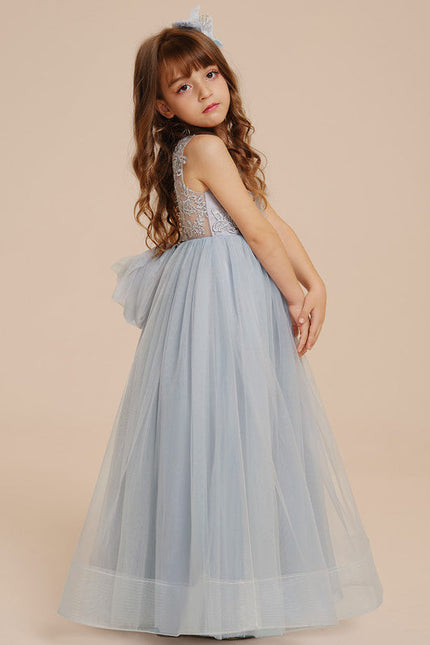 Robe Dentelle Tulle Bleu Clair - gallery 8