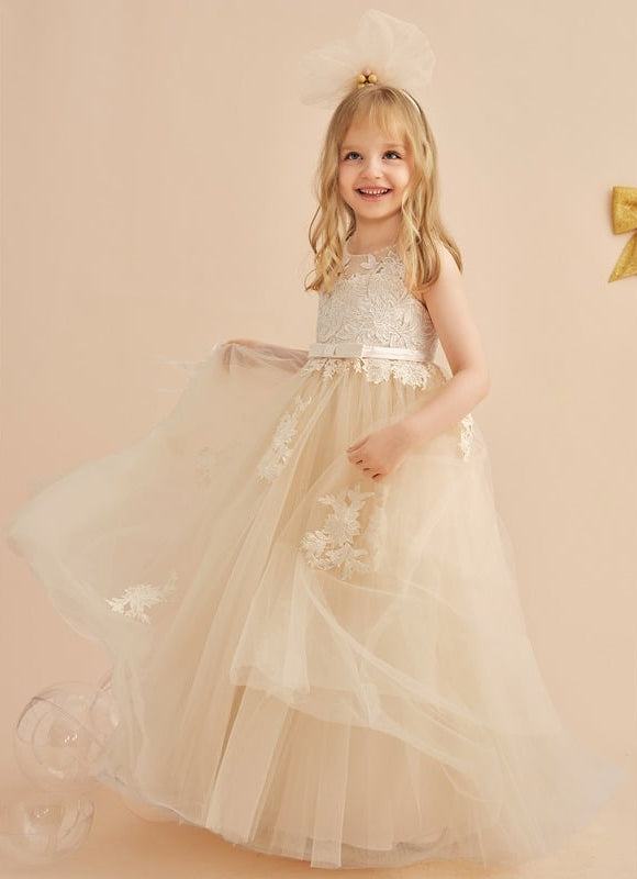 Robe Dentelle Enchantée Beigée - gallery 2