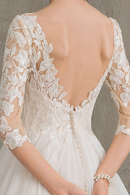 Robe Dentelle A-Line Élégante - gallery 1