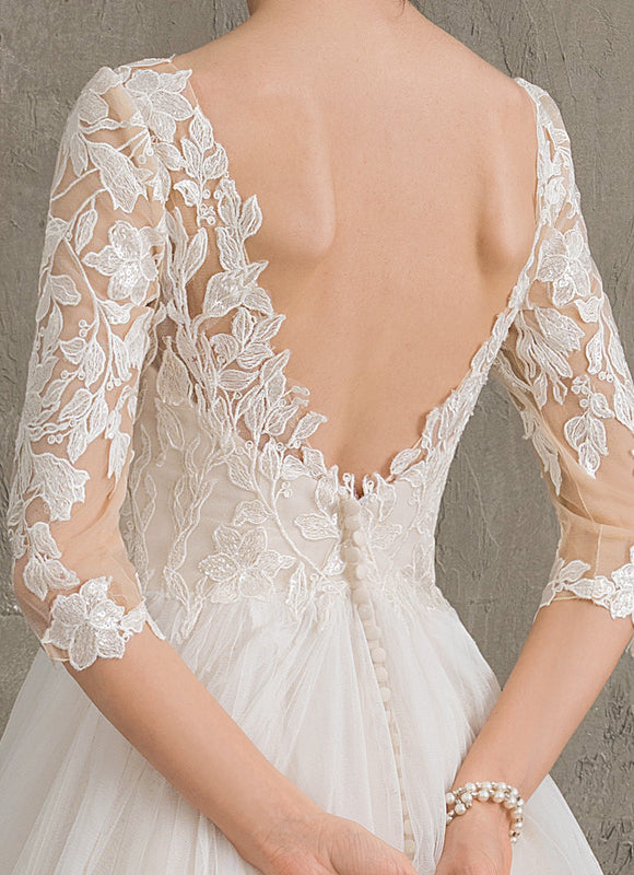 Robe Dentelle A-Line Élégante - gallery 1