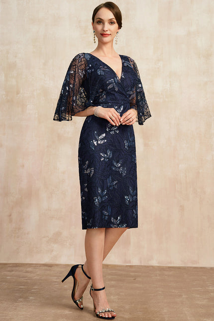 Robe Dentelle Marine Délicate - gallery 2