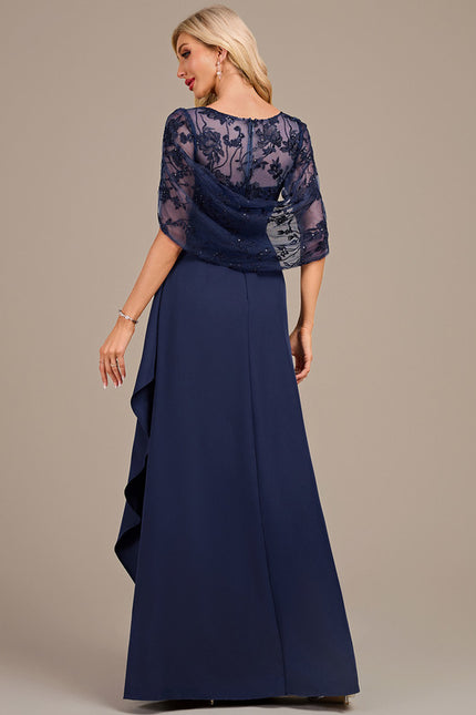 Robe Dentelle Élégante Bleu Nuit - gallery 5