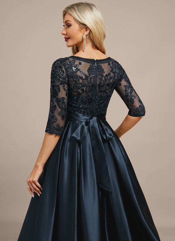 Robe Dentelle Élégante Satinée - gallery 7