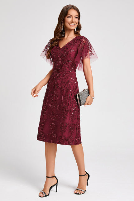 Robe Dentelle Rouge Bordeaux - gallery 1