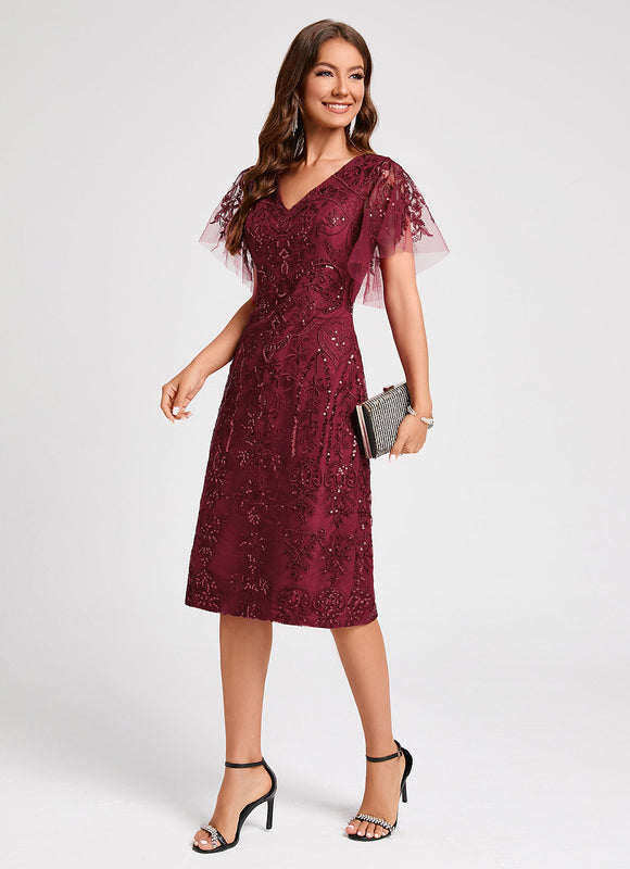 Robe Dentelle Rouge Bordeaux - gallery 1