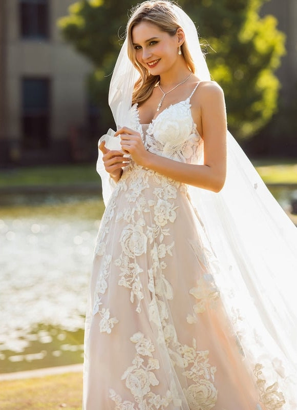 Robe Longue Ecru Dentelle - gallery 3